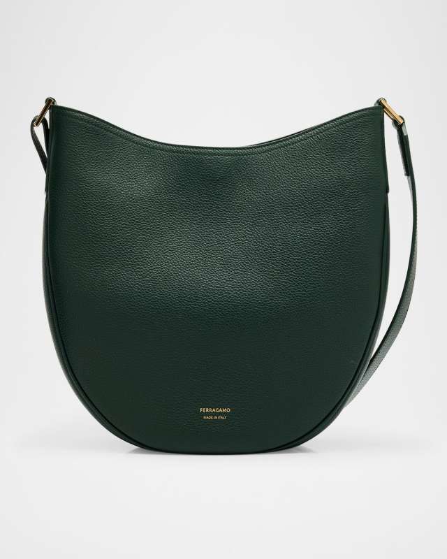 Grain Leather Hobo Bag